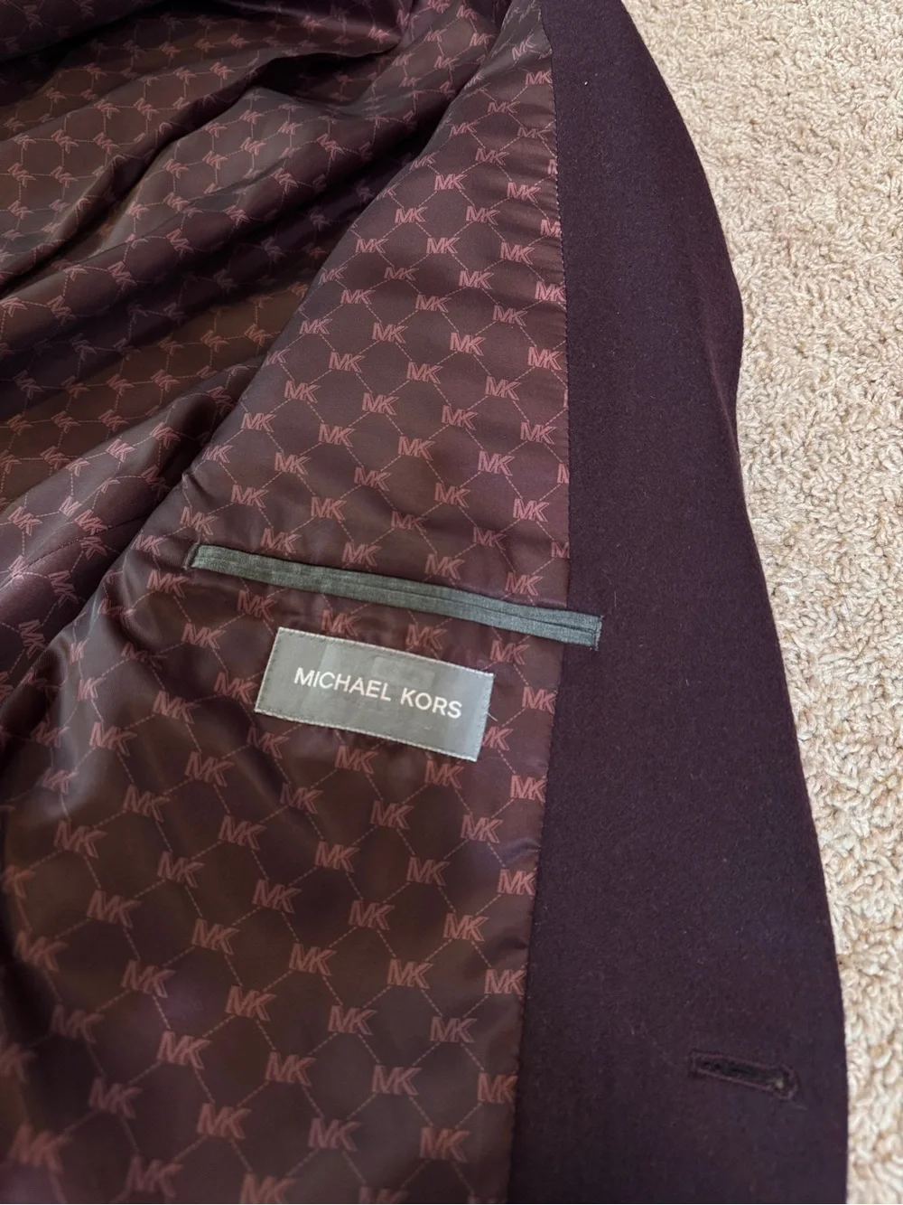 Michael Kors Men's Plum Wool Silk Cashmere Blazer /Sport Coats Size 42L
